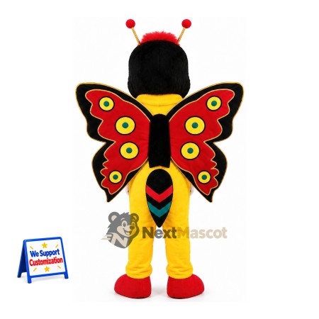 Butterfly Mascot Costume - Yellow