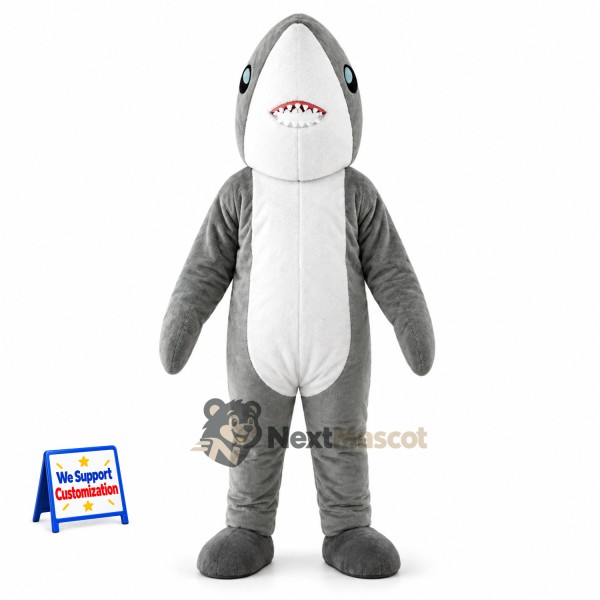 Shark Mascot Costume - Gray for Ocean Awareness