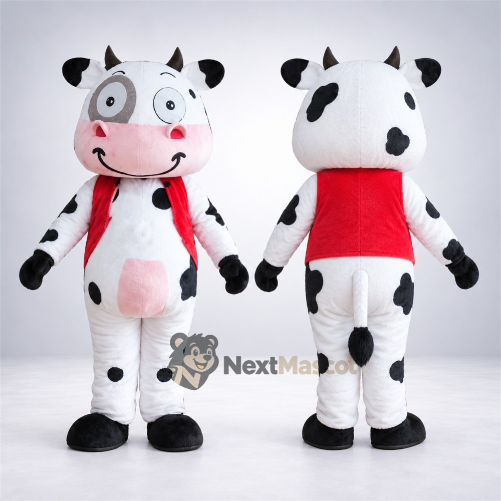 Cow Mascot Costume - Red Scarf Cow Mascot Costume - Red Scarf