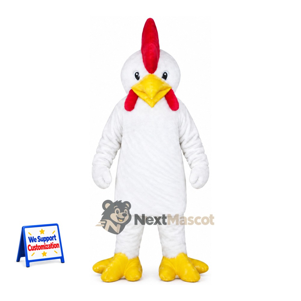 Rooster Mascot Costume - White for Team Events Rooster Mascot Costume - White for Team Events