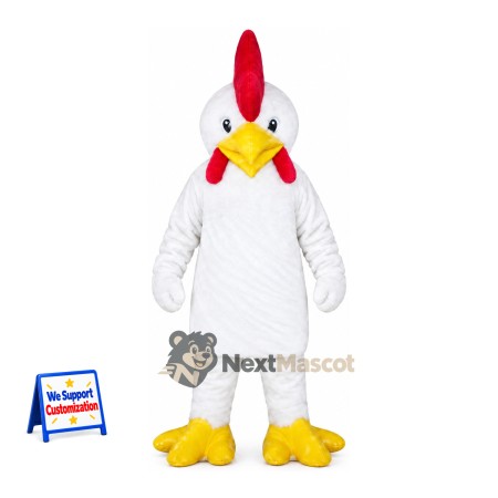 Rooster Mascot Costume - White for Team Events Rooster Mascot Costume - White for Team Events