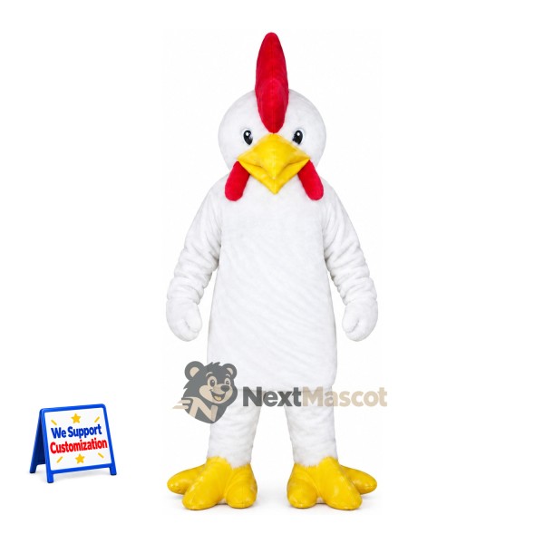 Rooster Mascot Costume - White for Team Events