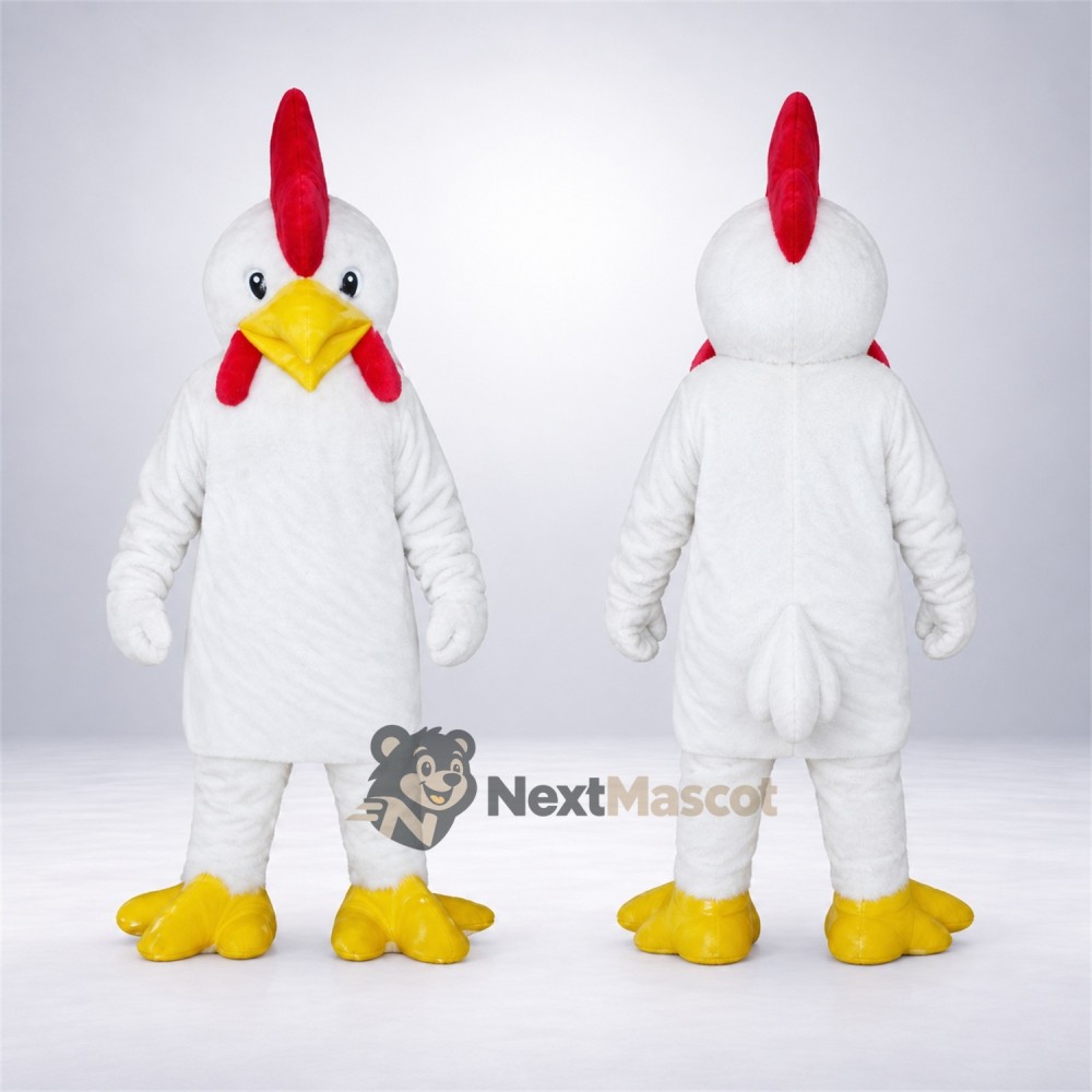 Rooster Mascot Costume - White for Team Events Rooster Mascot Costume - White for Team Events