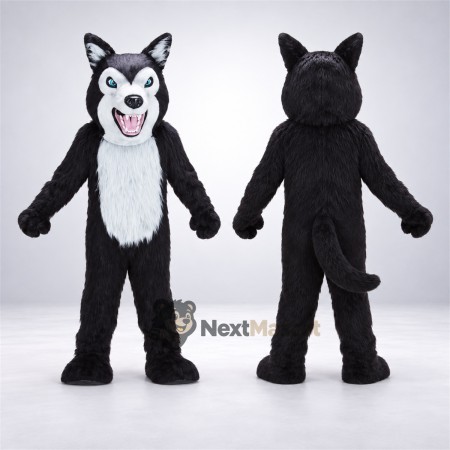 Husky Mascot Costume - Black and White for Community Events Husky Mascot Costume - Black and White for Community Events