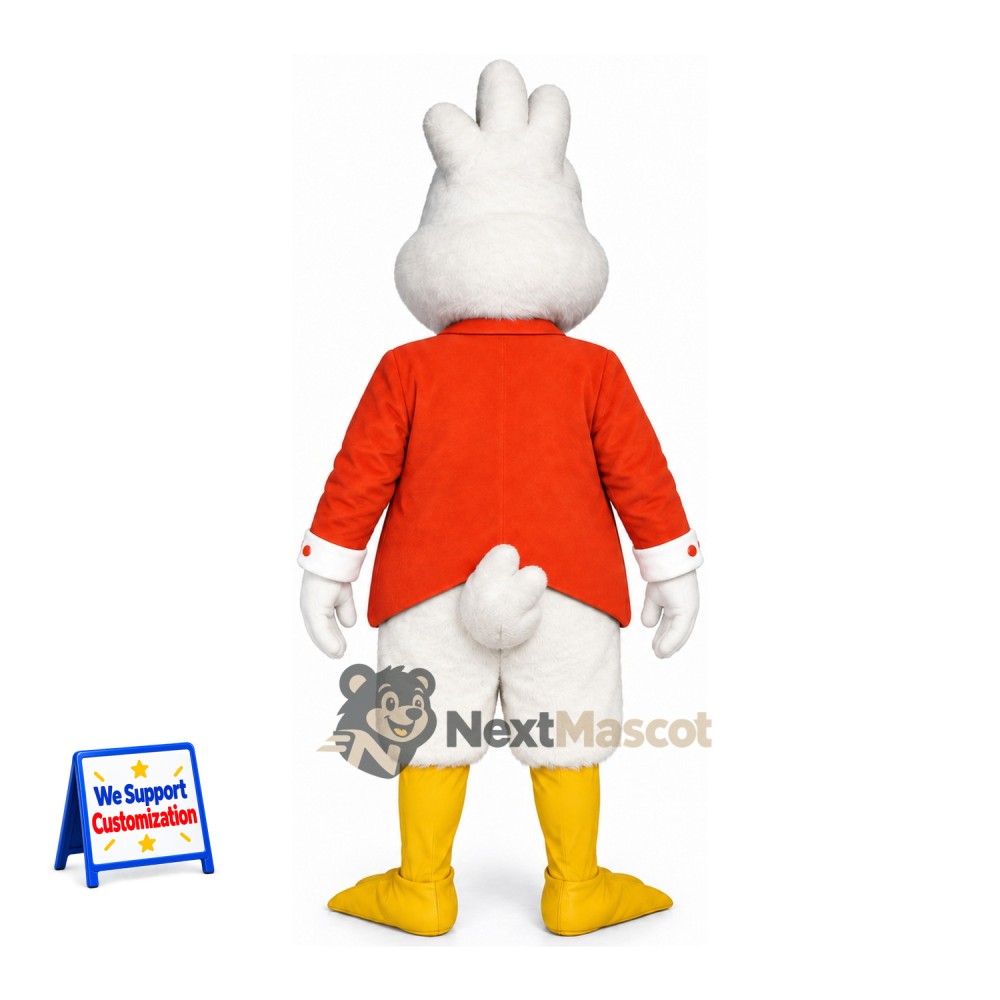 Chicken Mascot Costume - White, Red Jacket Chicken Mascot Costume - White, Red Jacket