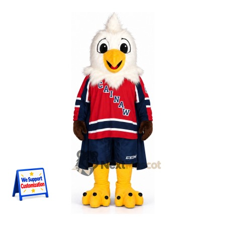 Eagle Mascot Costume - Red Hockey Jersey Eagle Mascot Costume - Red Hockey Jersey