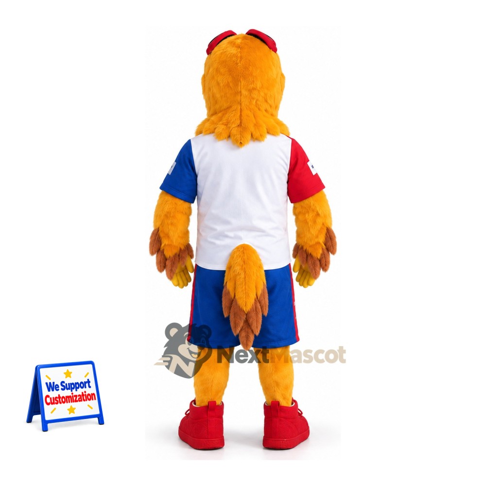 Falcon Mascot Costume - Orange, White Shirt Falcon Mascot Costume - Orange, White Shirt