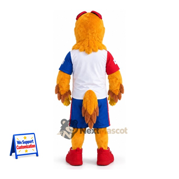 Falcon Mascot Costume - Orange, White Shirt Falcon Mascot Costume - Orange, White Shirt