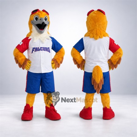 Falcon Mascot Costume - Orange, White Shirt Falcon Mascot Costume - Orange, White Shirt