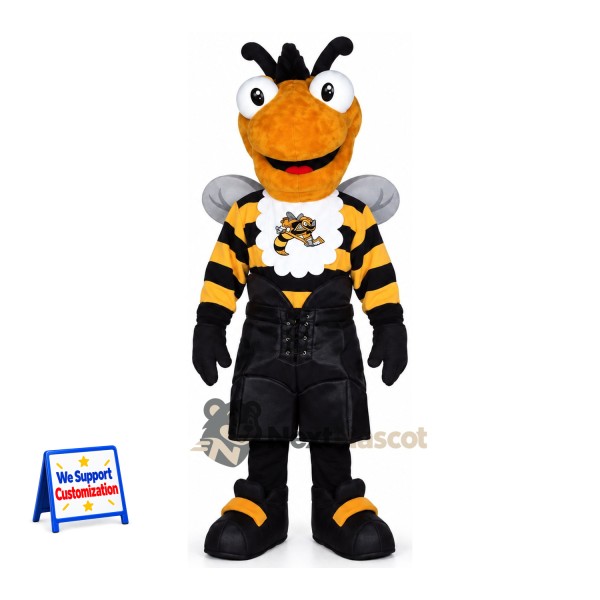 Wasp Mascot Costume - Black and White Uniform