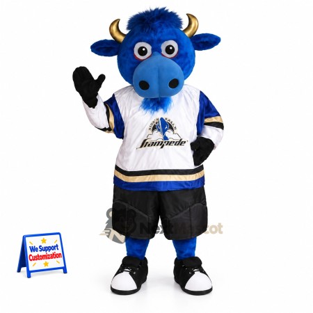 Bull Mascot Costume - Blue for Parades Bull Mascot Costume - Blue for Parades
