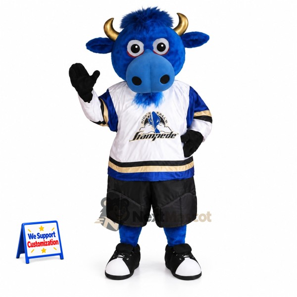 Bull Mascot Costume - Blue for Parades