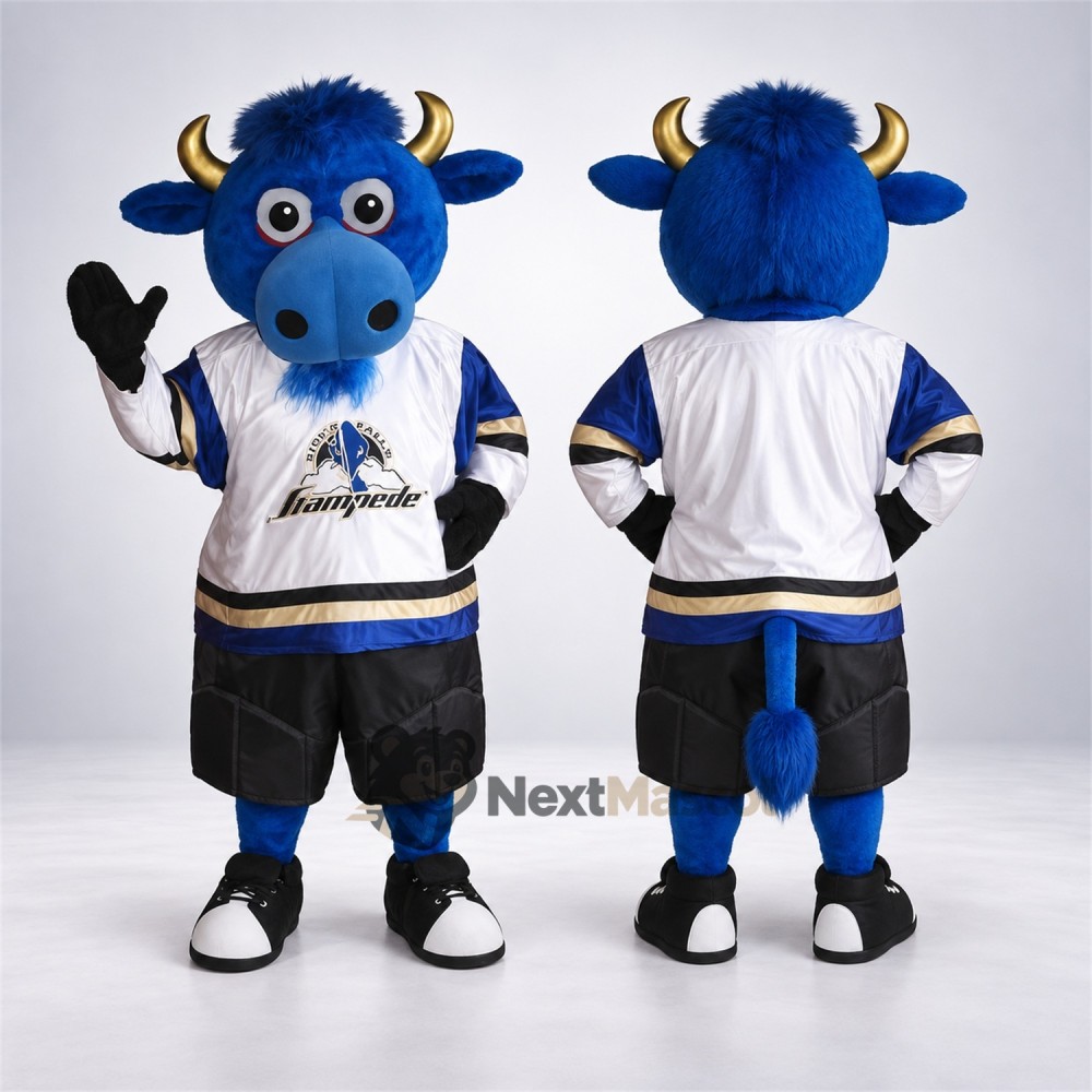 Bull Mascot Costume - Blue for Parades Bull Mascot Costume - Blue for Parades