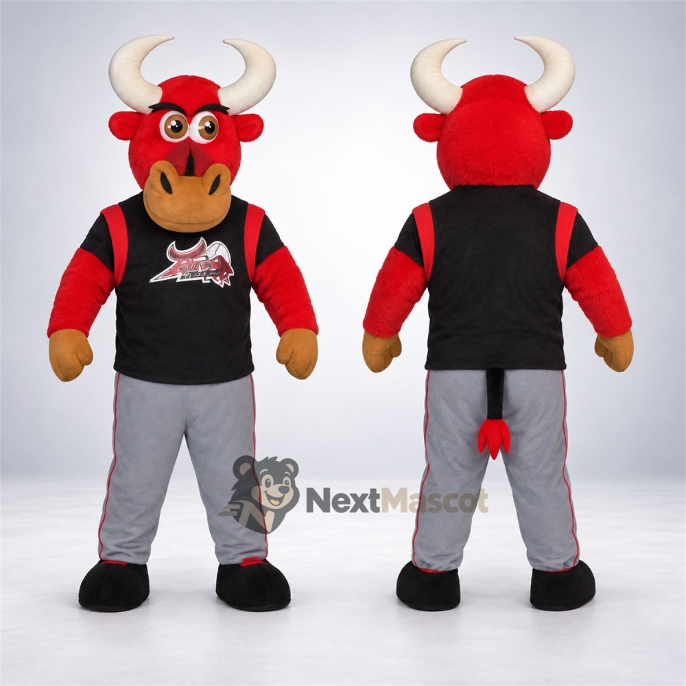 Bull Mascot Costume - Red for Community Events Bull Mascot Costume - Red for Community Events