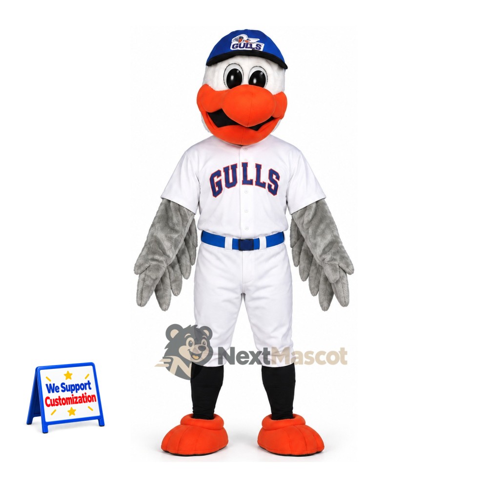 Seagull Mascot Costume - Baseball Uniform Seagull Mascot Costume - Baseball Uniform