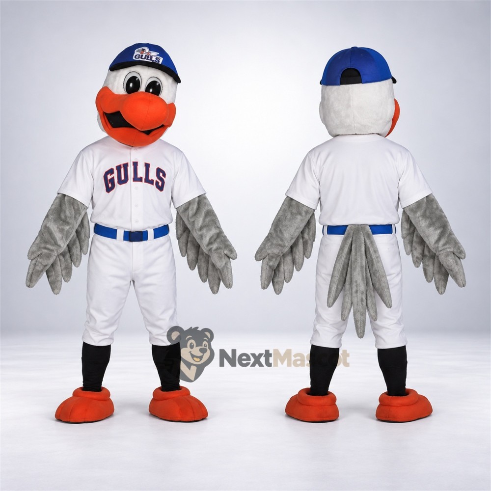 Seagull Mascot Costume - Baseball Uniform Seagull Mascot Costume - Baseball Uniform