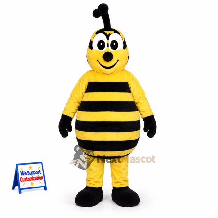 Bee Mascot Costume - Yellow, Long Striped Antenna Bee Mascot Costume - Yellow, Long Striped Antenna