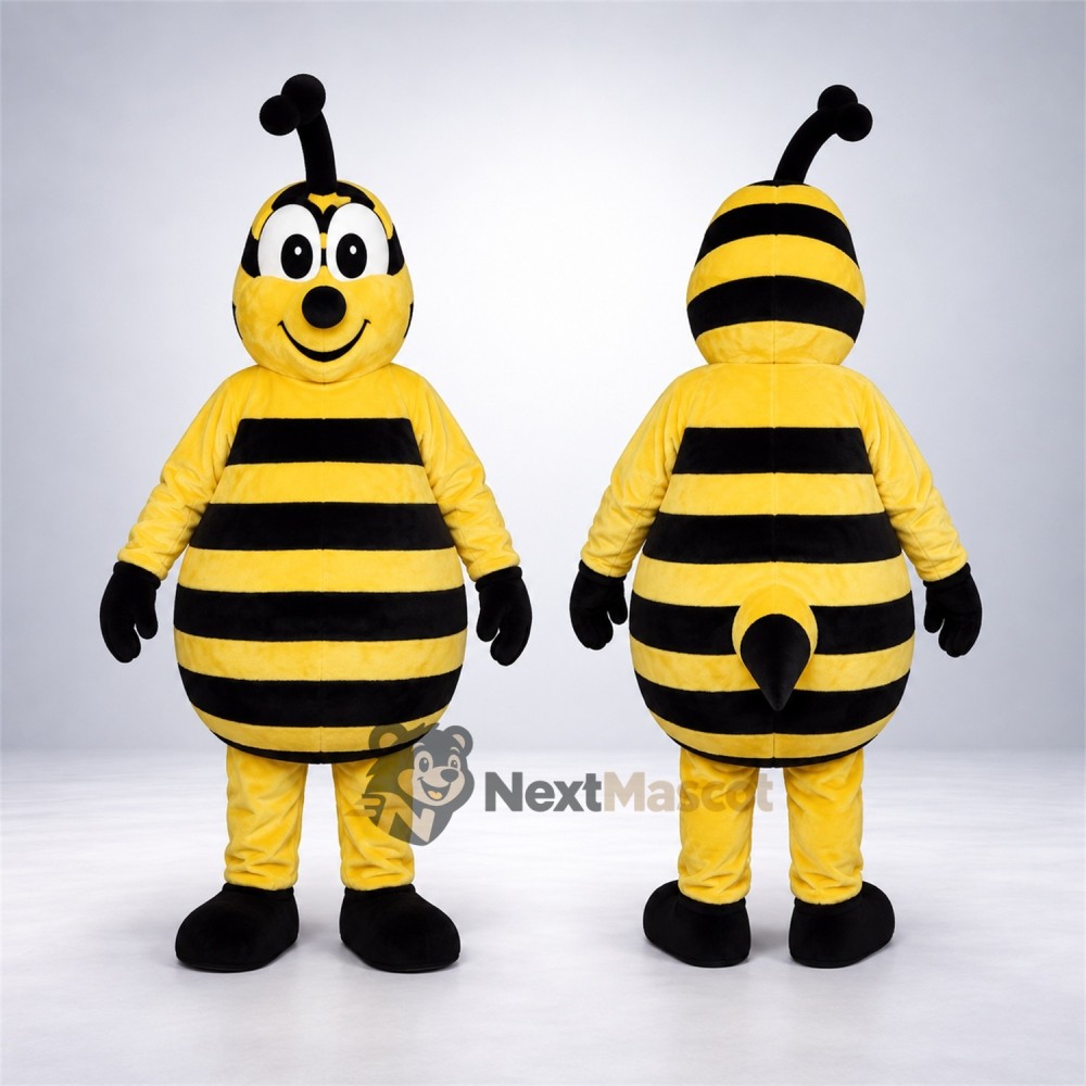 Bee Mascot Costume - Yellow, Long Striped Antenna Bee Mascot Costume - Yellow, Long Striped Antenna