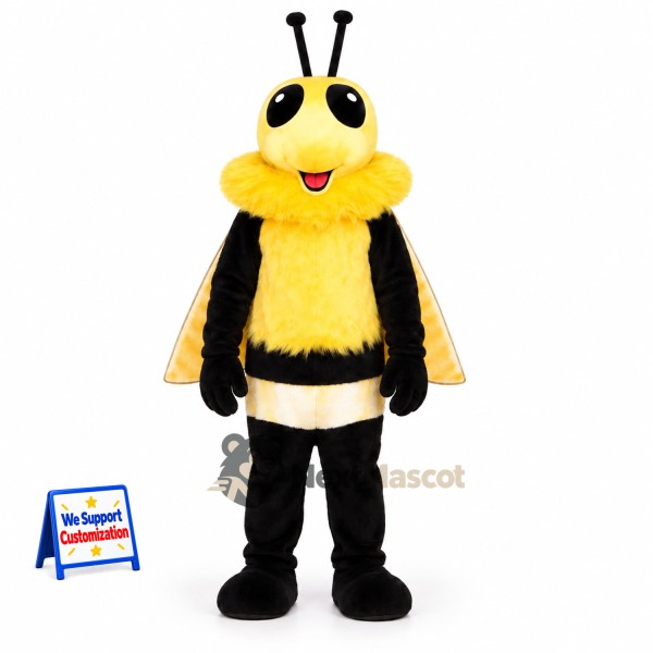 Bee Mascot Costume - Yellow, Two Tall Antennae