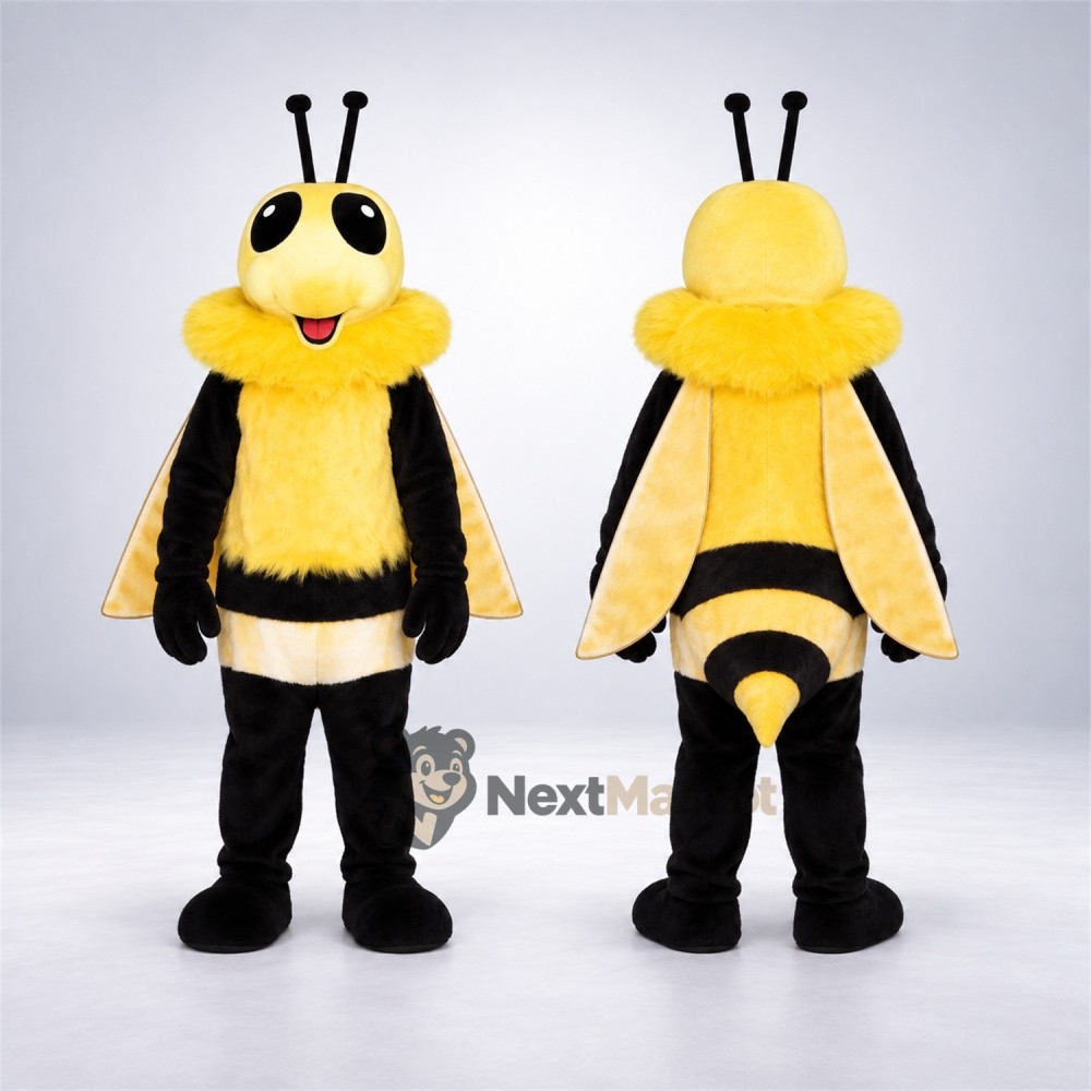 Bee Mascot Costume - Yellow, Two Tall Antennae Bee Mascot Costume - Yellow, Two Tall Antennae
