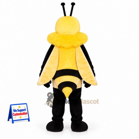 Bee Mascot Costume - Yellow, Two Tall Antennae Bee Mascot Costume - Yellow, Two Tall Antennae