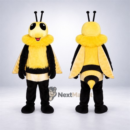 Bee Mascot Costume - Yellow, Two Tall Antennae Bee Mascot Costume - Yellow, Two Tall Antennae