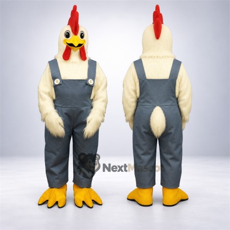 Rooster Mascot Costume - Overalls Rooster Mascot Costume - Overalls