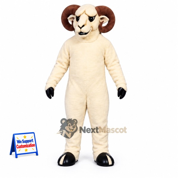 Ram Mascot Costume - White for Festivals