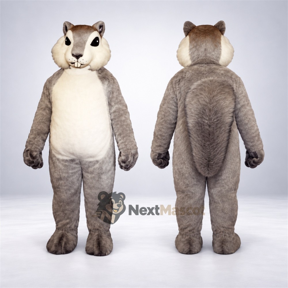 Squirrel Mascot Costume - Gray, White Belly Squirrel Mascot Costume - Gray, White Belly