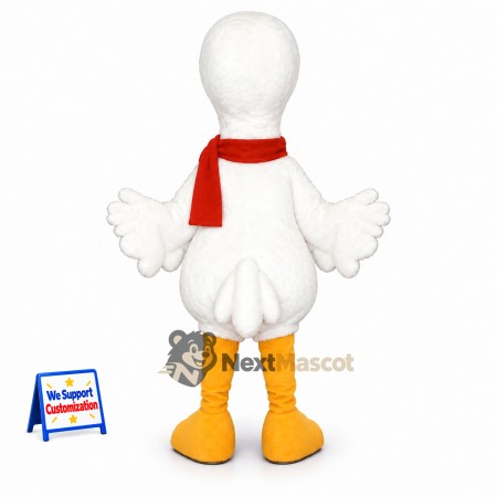 Goose Mascot Costume - White, Red Scarf Goose Mascot Costume - White, Red Scarf