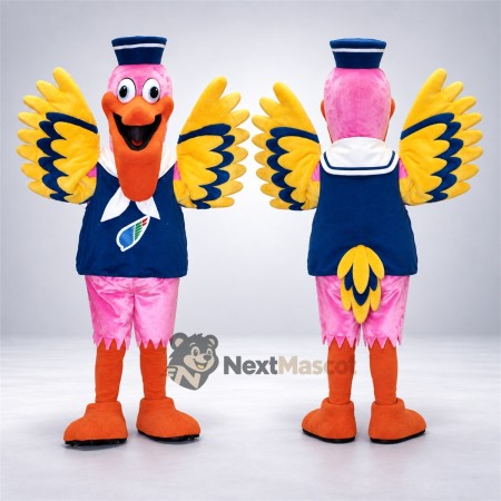 Pelican Mascot Costume - Sailor Style Pelican Mascot Costume - Sailor Style