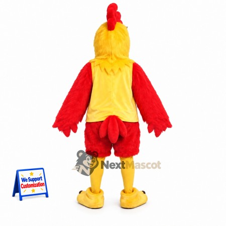 Rooster Mascot Costume - Red, Yellow Belly Rooster Mascot Costume - Red, Yellow Belly