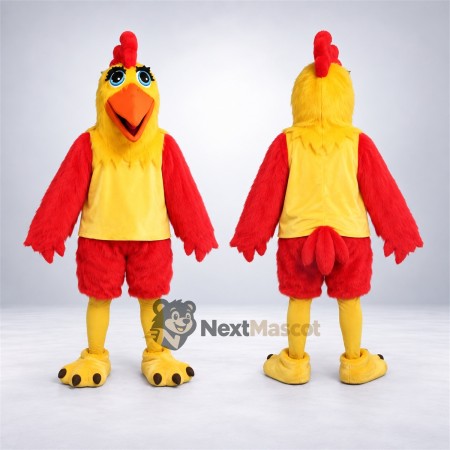 Rooster Mascot Costume - Red, Yellow Belly Rooster Mascot Costume - Red, Yellow Belly