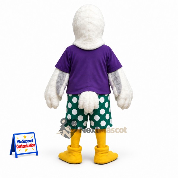 Eagle Mascot Costume - White, Purple Shirt Eagle Mascot Costume - White, Purple Shirt