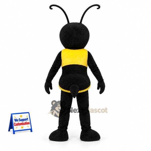 Bee Mascot Costume - Black and Yellow, Thin Antennae