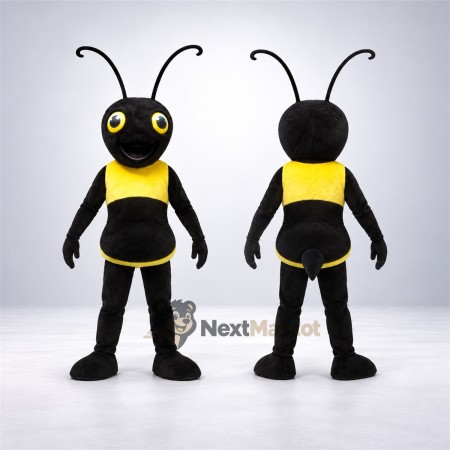 Bee Mascot Costume - Black and Yellow, Thin Antennae Bee Mascot Costume - Black and Yellow, Thin Antennae