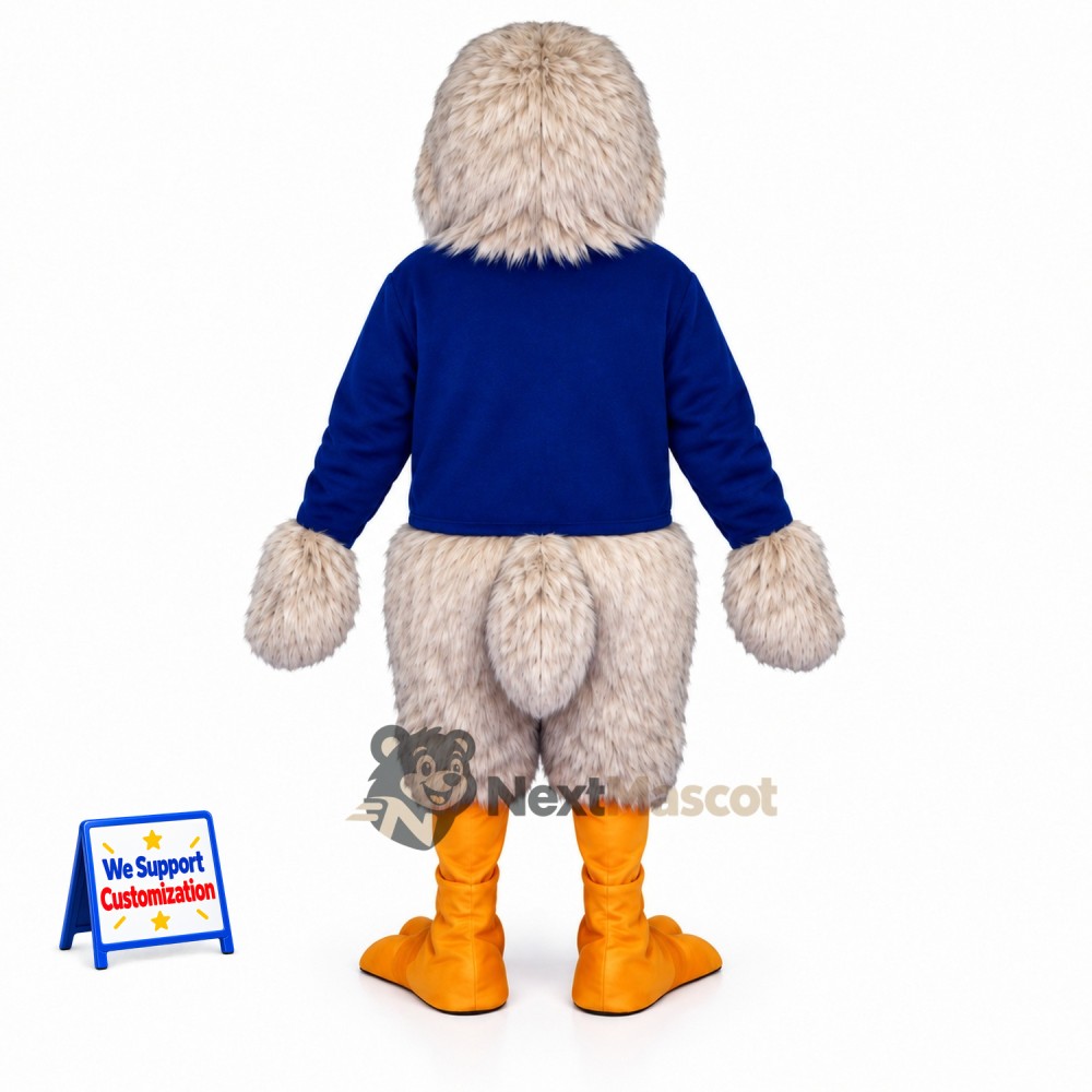 Bird Mascot Costume - Gray, Blue Shirt Bird Mascot Costume - Gray, Blue Shirt