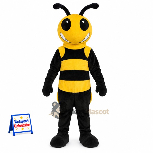 Bee Mascot Costume - Yellow, Orange Antennae