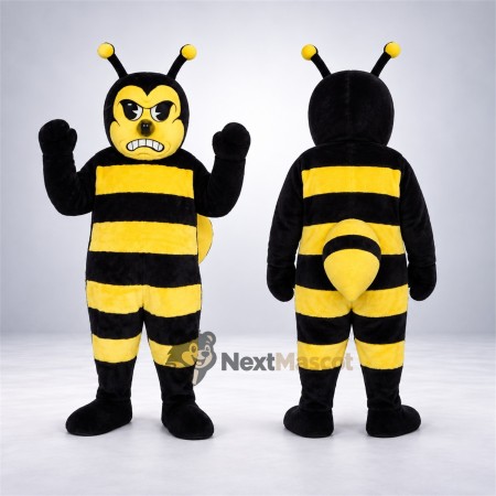 Bee Mascot Costume - Muscular, Yellow, Rounded Antennae Bee Mascot Costume - Muscular, Yellow, Rounded Antennae