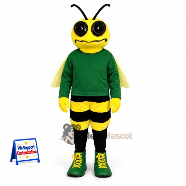Bee Mascot Costume - Green Shirt for Garden Events