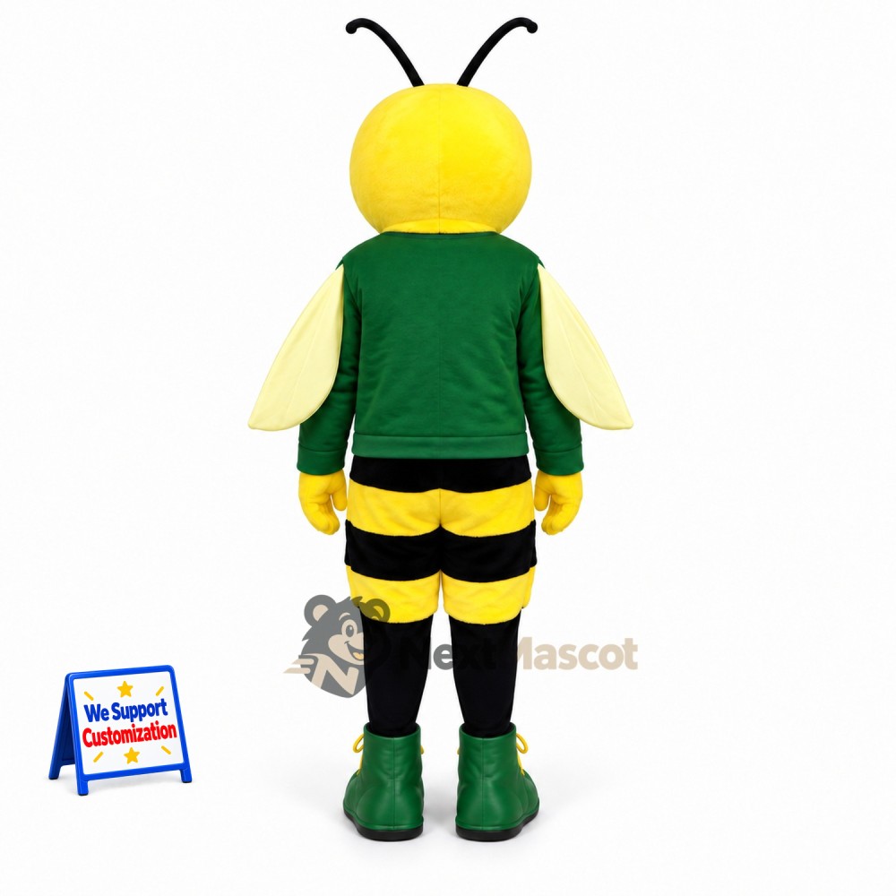 Bee Mascot Costume - Green Shirt for Garden Events Bee Mascot Costume - Green Shirt for Garden Events