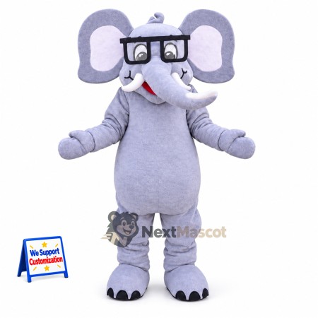 Elephant Mascot Costume - Glasses Elephant Mascot Costume - Glasses