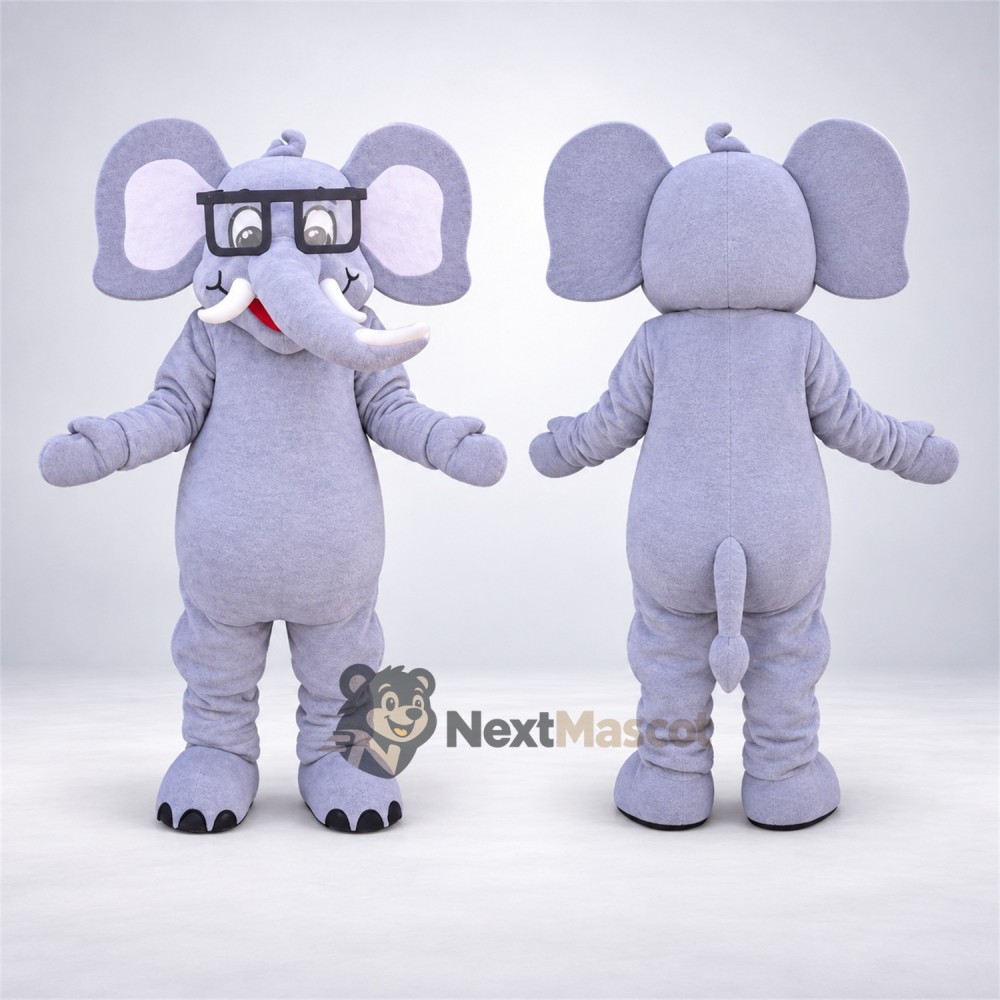 Elephant Mascot Costume - Glasses Elephant Mascot Costume - Glasses