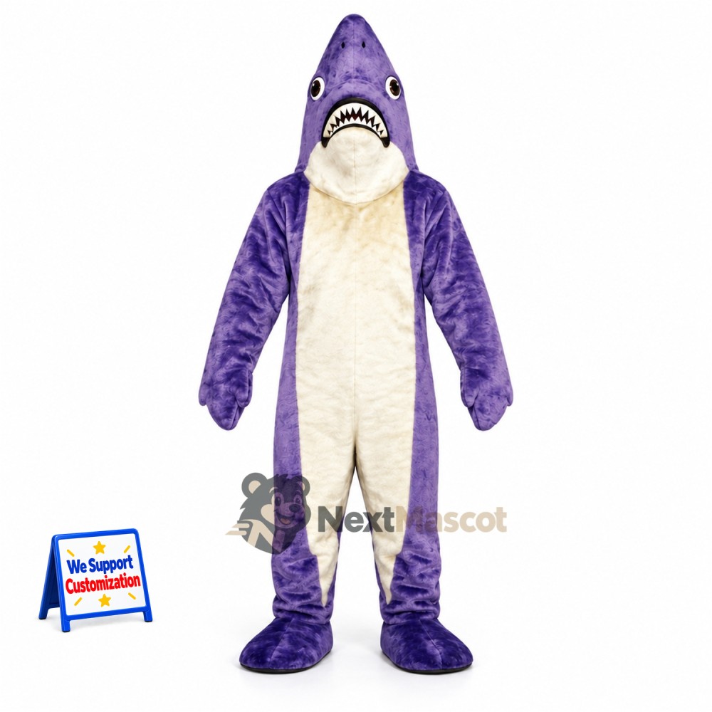 Shark Mascot Costume - Purple Shark Mascot Costume - Purple