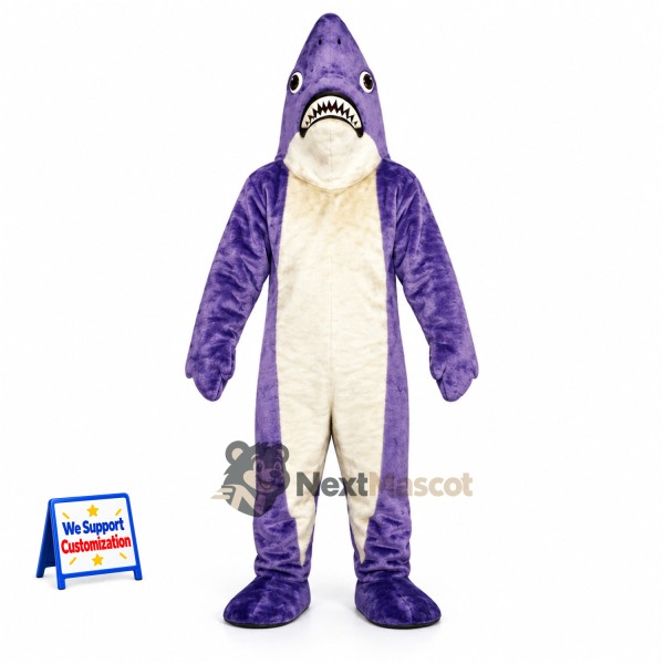 Shark Mascot Costume - Purple