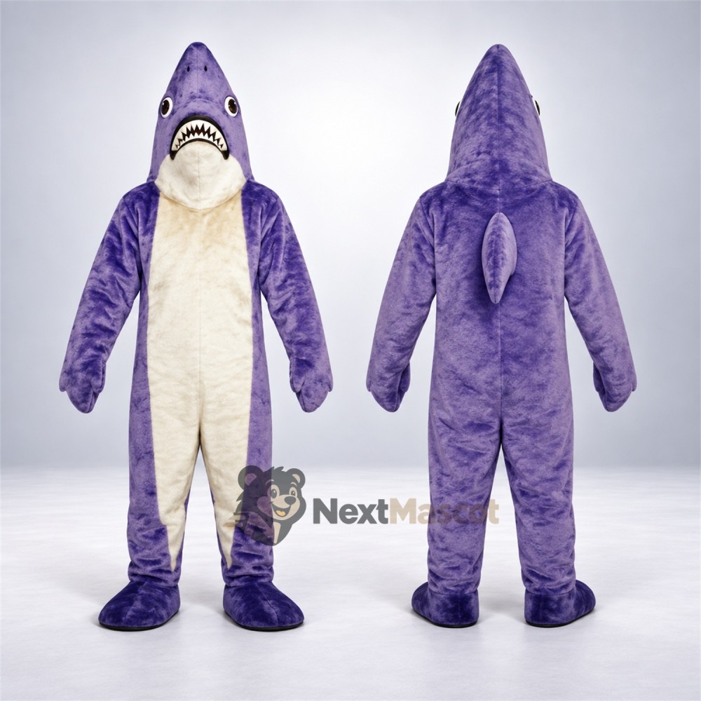 Shark Mascot Costume - Purple Shark Mascot Costume - Purple