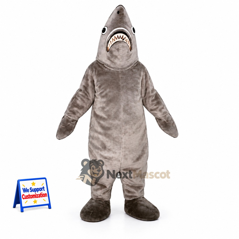 Shark Mascot Costume - Gray for Community Events Shark Mascot Costume - Gray for Community Events