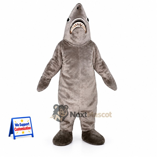Shark Mascot Costume - Gray for Community Events
