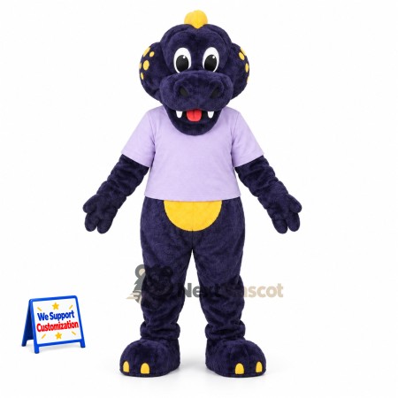 Dinosaur Mascot Costume - Purple, Lavender Shirt Dinosaur Mascot Costume - Purple, Lavender Shirt