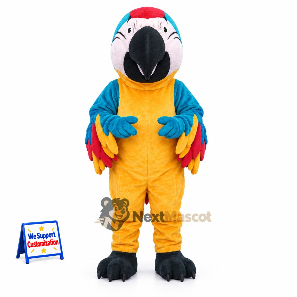 Parrot Mascot Costume - Blue and Yellow for School Events Parrot Mascot Costume - Blue and Yellow for School Events
